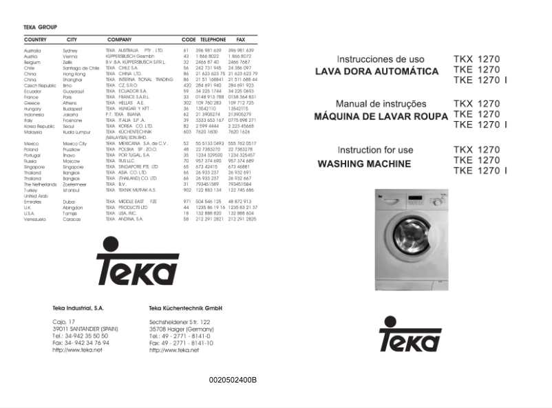 Page 1 of the manual User Manual Teka TKX 1270