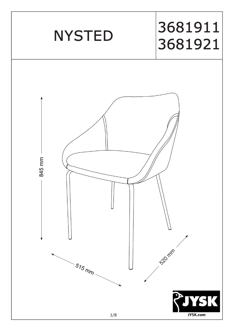 Page 1 of the manual User Manual JYSK Nysted