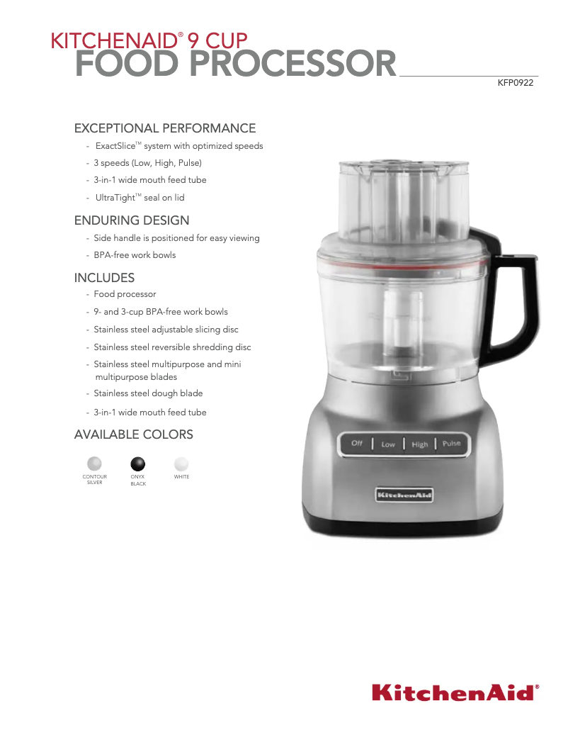 First page image of the manual for KFP0922