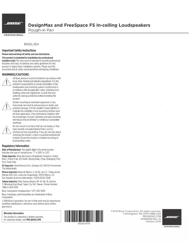 First page image of the manual for DesignMax Rough-in Kit