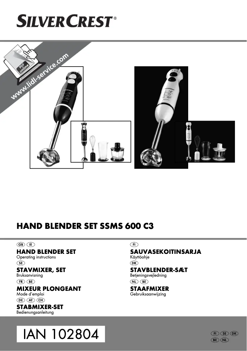 Page 1 of the manual User Manual SilverCrest SSMS 600 D1