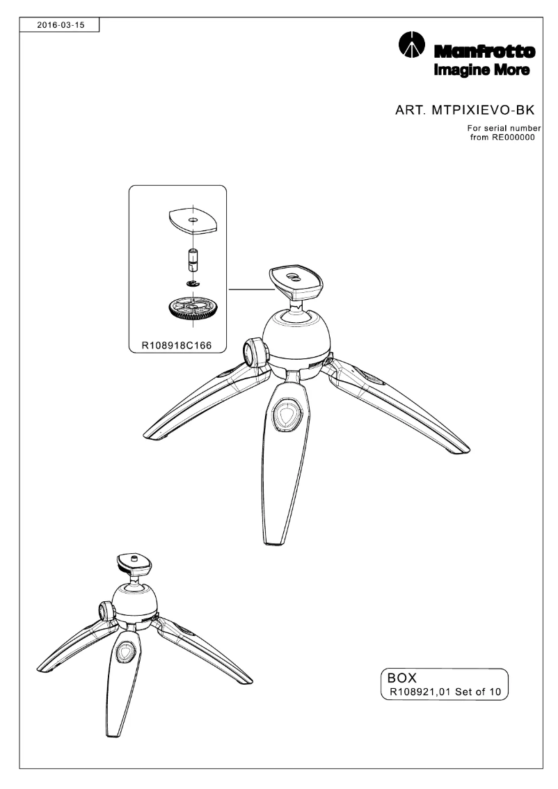 Page 1 of the manual User Manual Manfrotto Mini