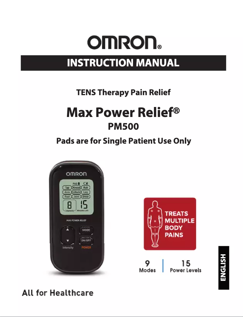 First page image of the manual for Max Power Relief PM500