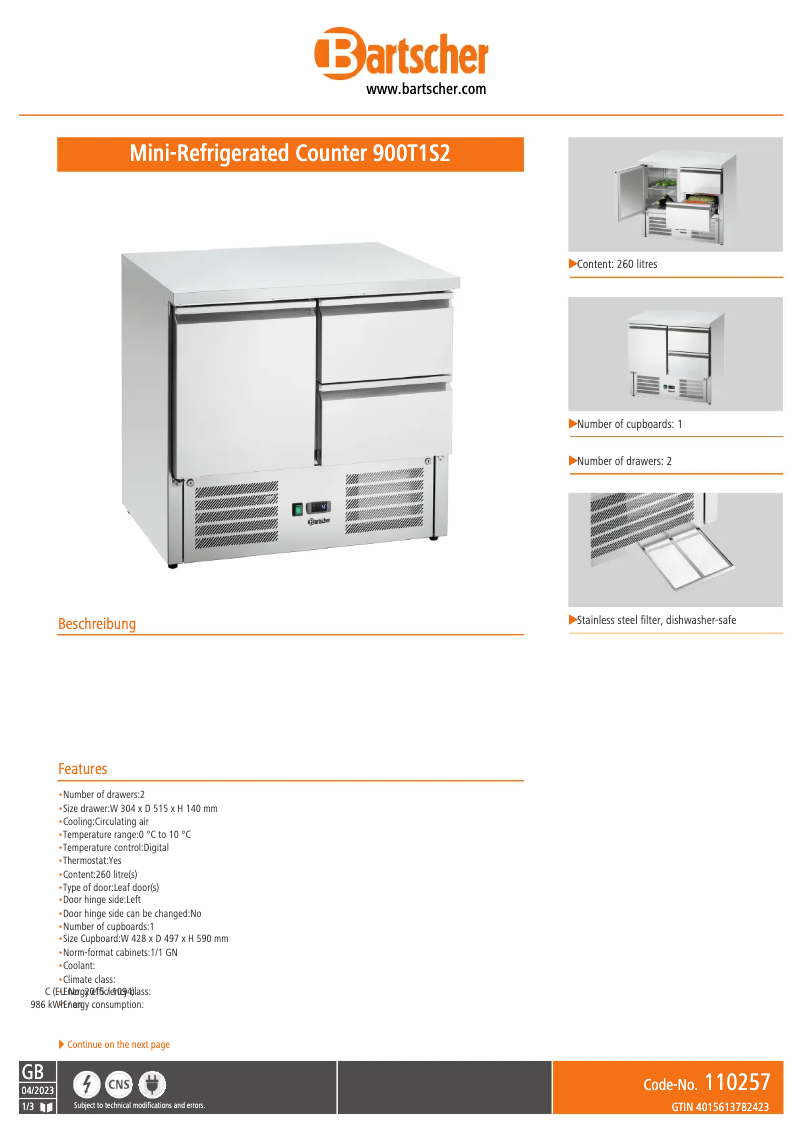 First page image of the manual for 900T1S2