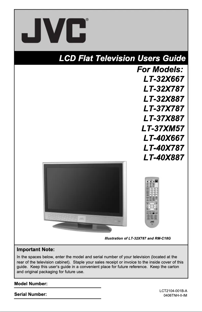 First page image of the manual for LT-32X887