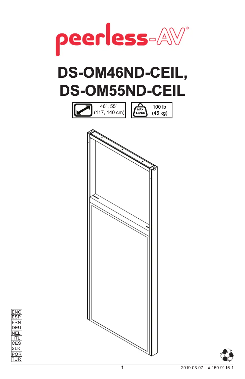 Page 1 of the manual User Manual Peerless-AV DS-OM55ND-CEIL