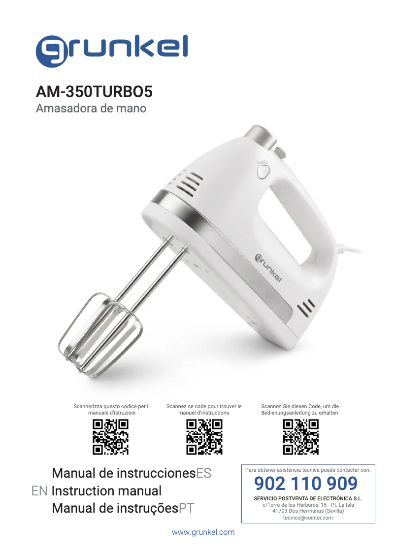 Page 1 of the manual User Manual Grunkel AM-350TURBO5