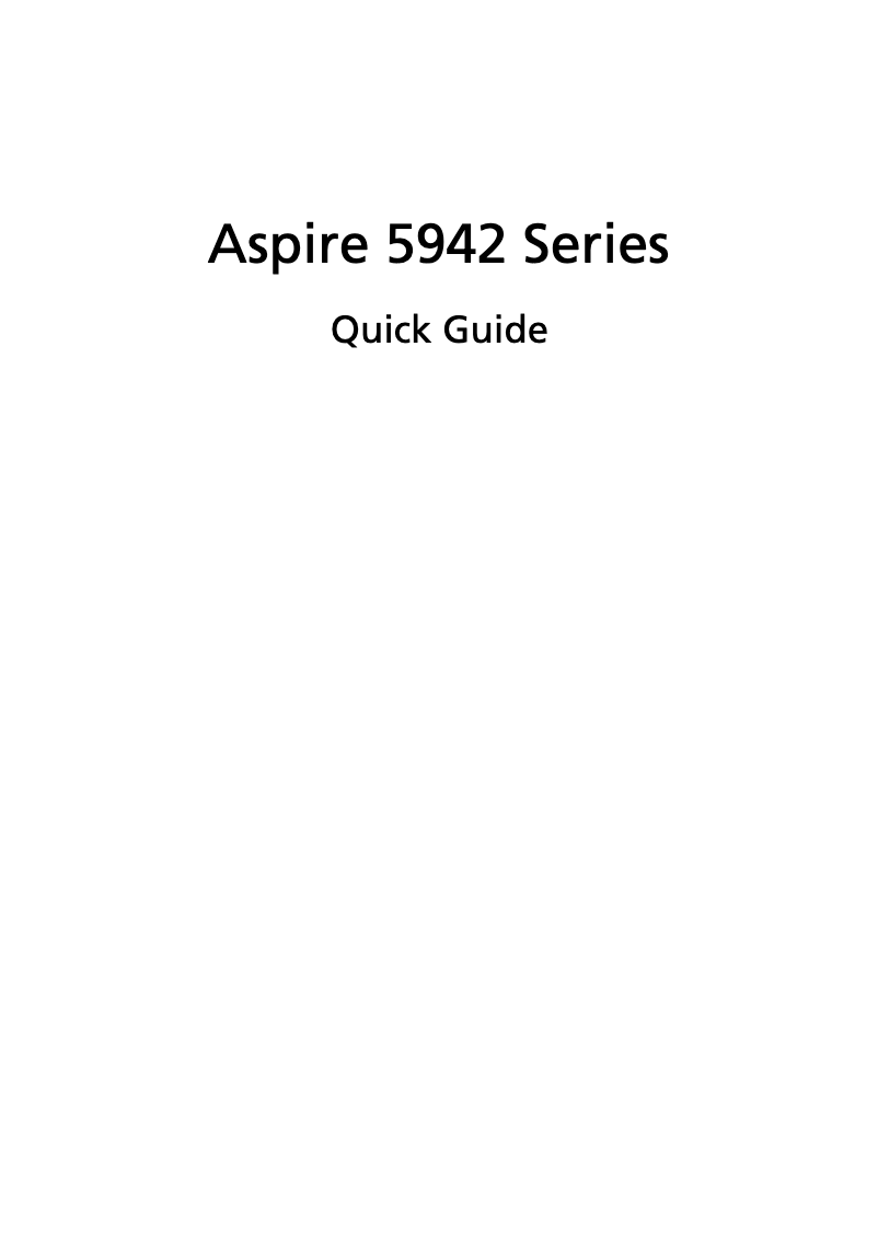First page image of the manual for Aspire 5942G