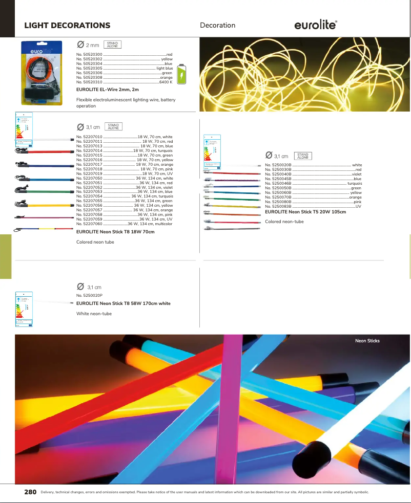 First page image of the manual for EL Wire