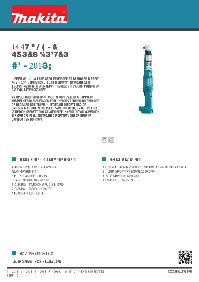 First page image of the manual for BFL201RZ