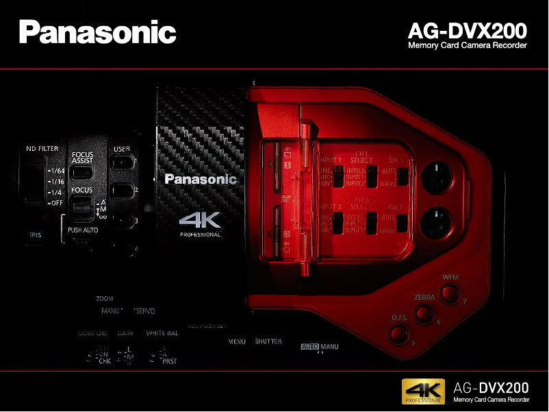 First page image of the manual for AG-DVX200