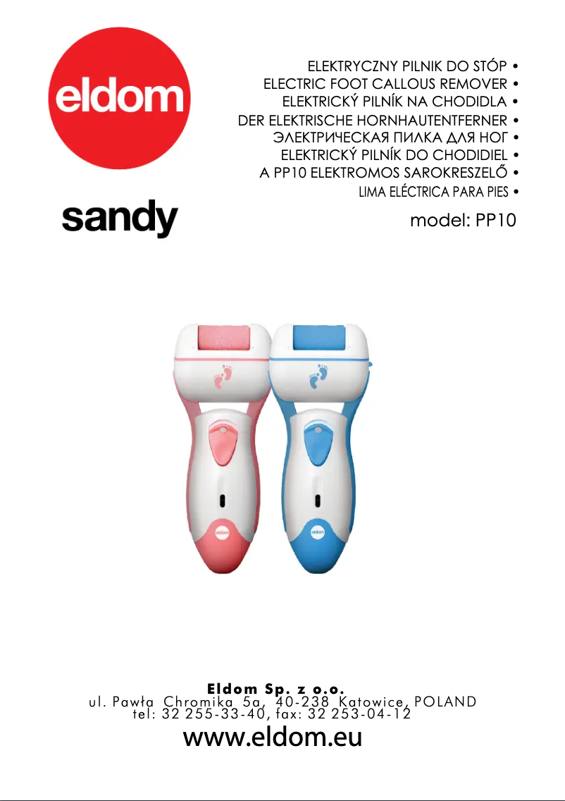 Page 1 of the manual User Manual Eldom SANDY PP10