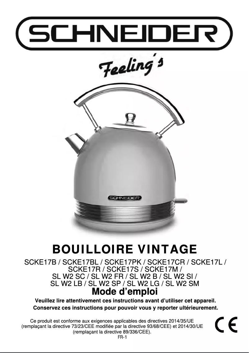 First page image of the manual for SL W2 LB