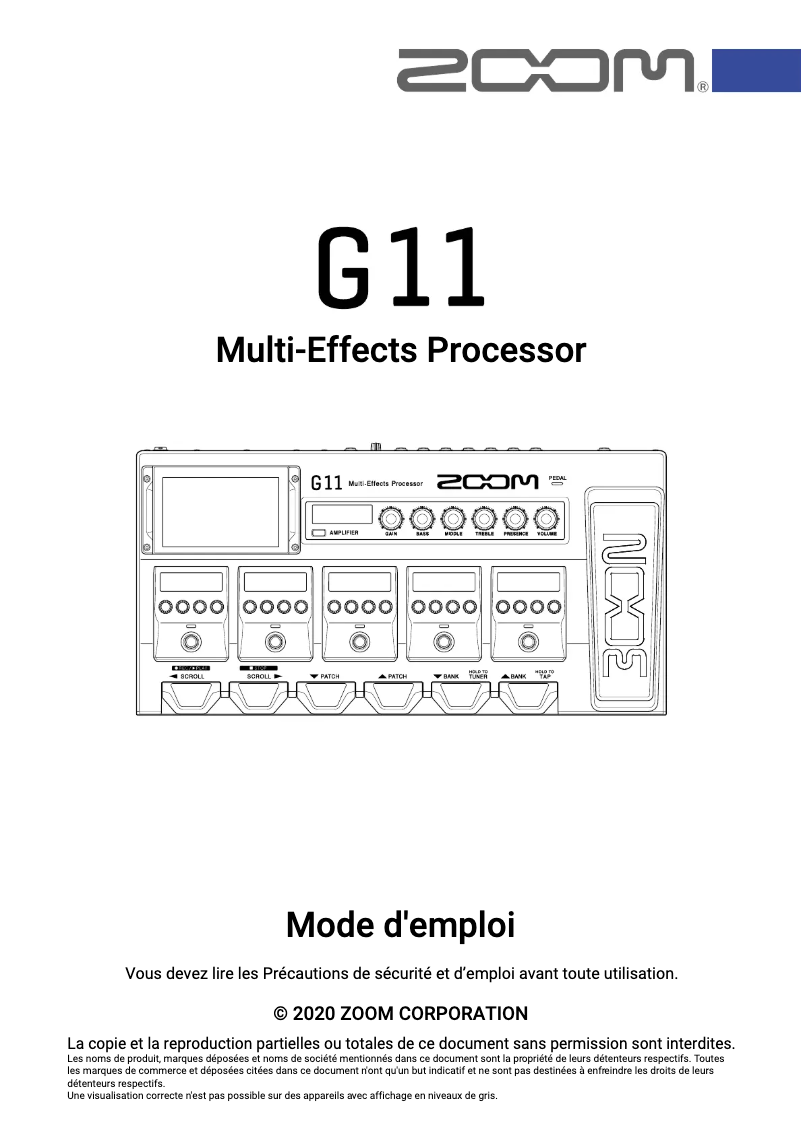 First page image of the manual for G11
