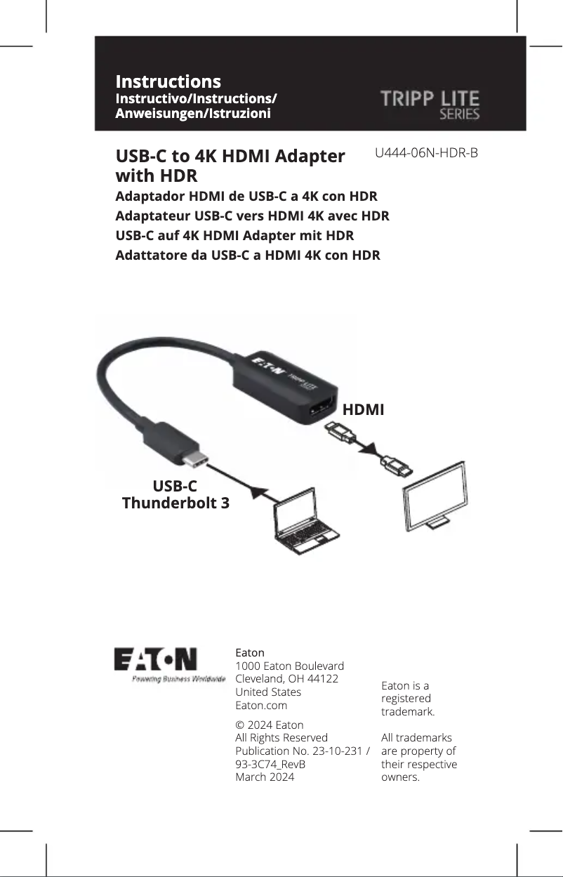 Page 1 of the manual User Manual Tripp Lite U444-06N-HDR-B