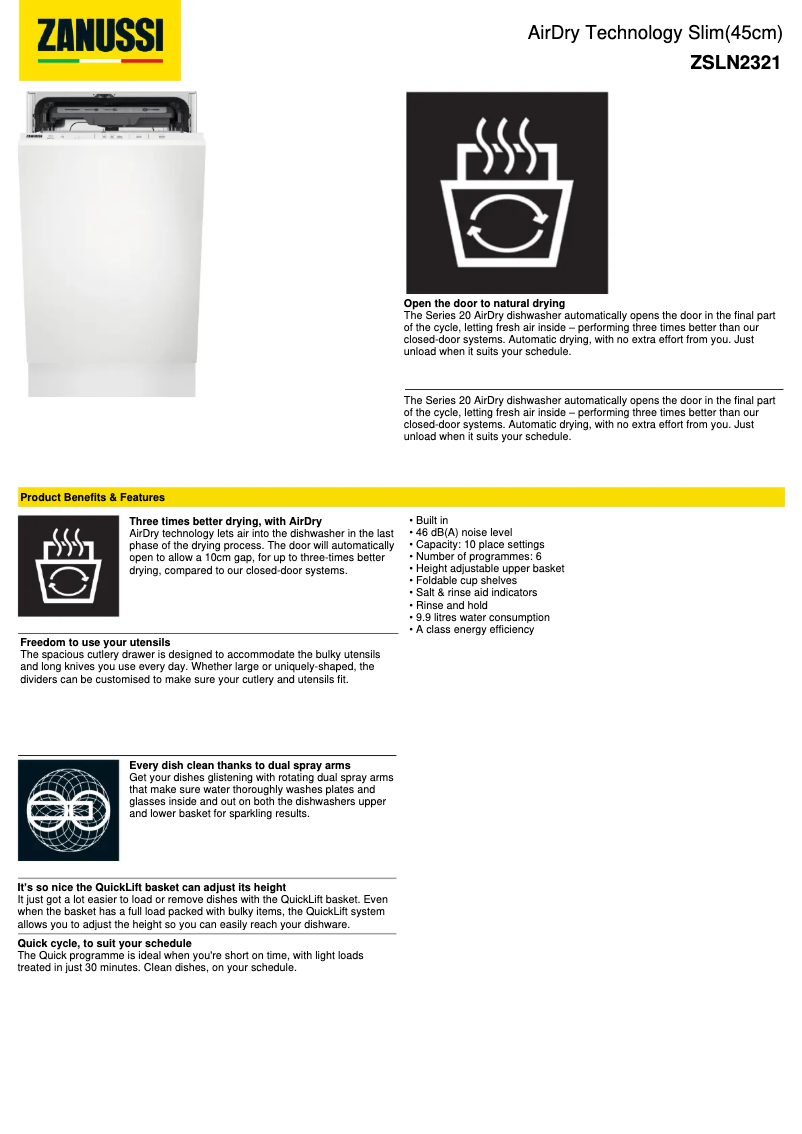 First page image of the manual for ZSLN2321