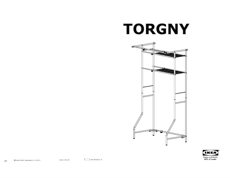 First page image of the manual for TORGNY 102.595.79