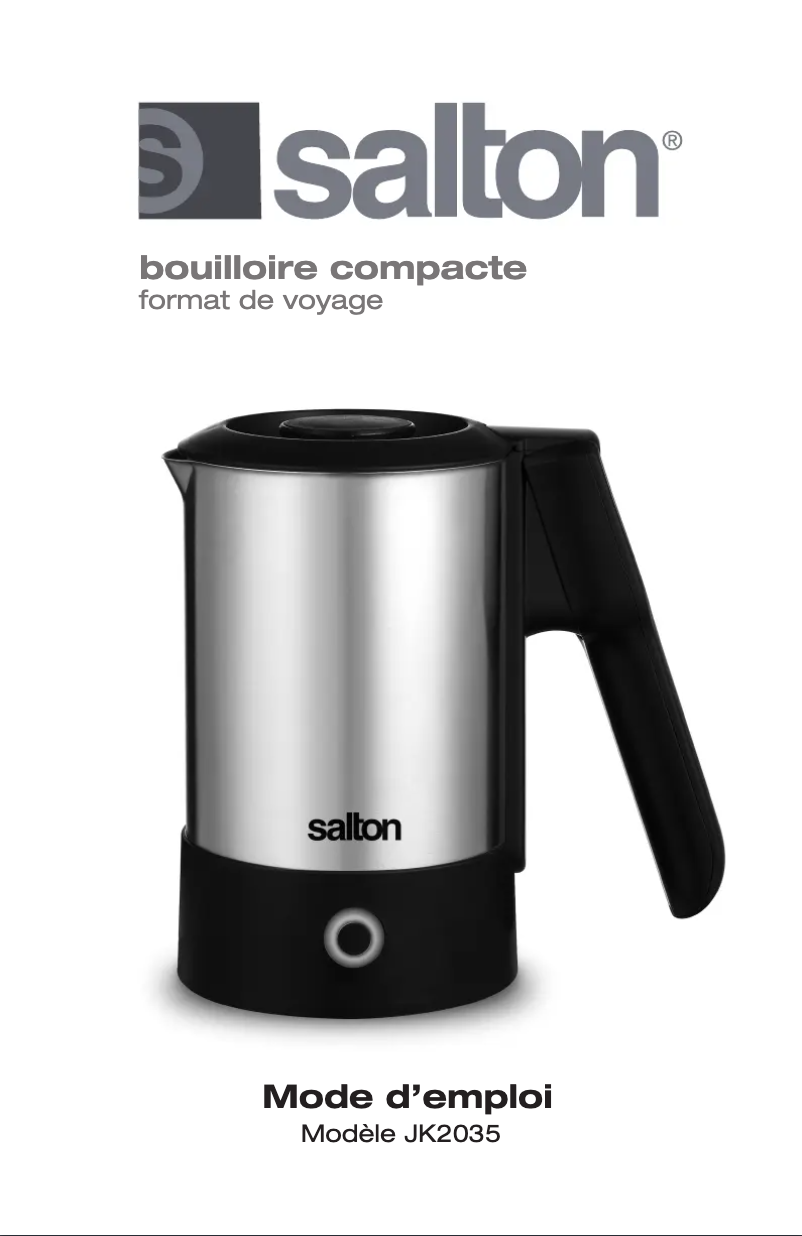 Page 1 of the manual User Manual Salton JK2035