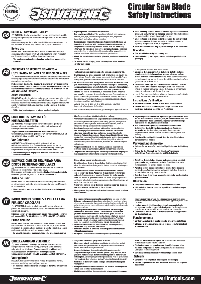 Page 1 of the manual User Manual Silverline 408979