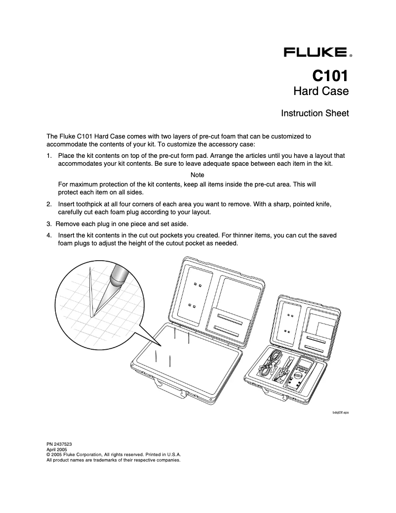 Page 1 of the manual User Manual Fluke C101
