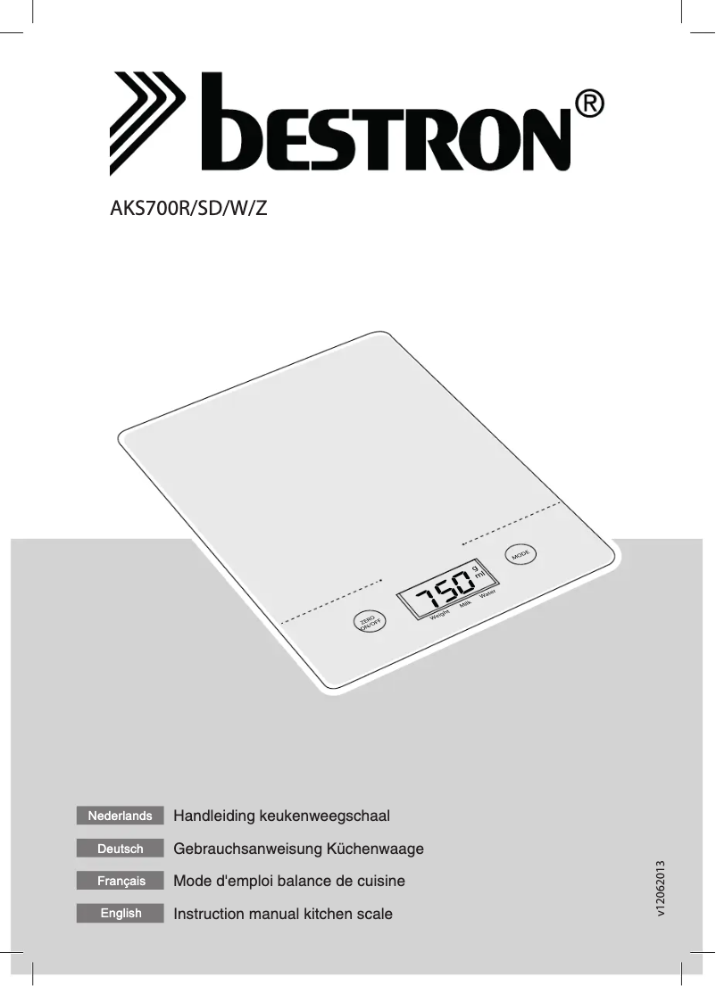 Page 1 of the manual User Manual Bestron AKS700Z