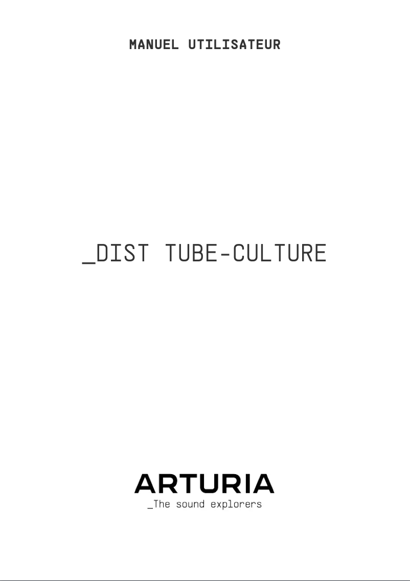 First page image of the manual for Dist TUBE-CULTURE