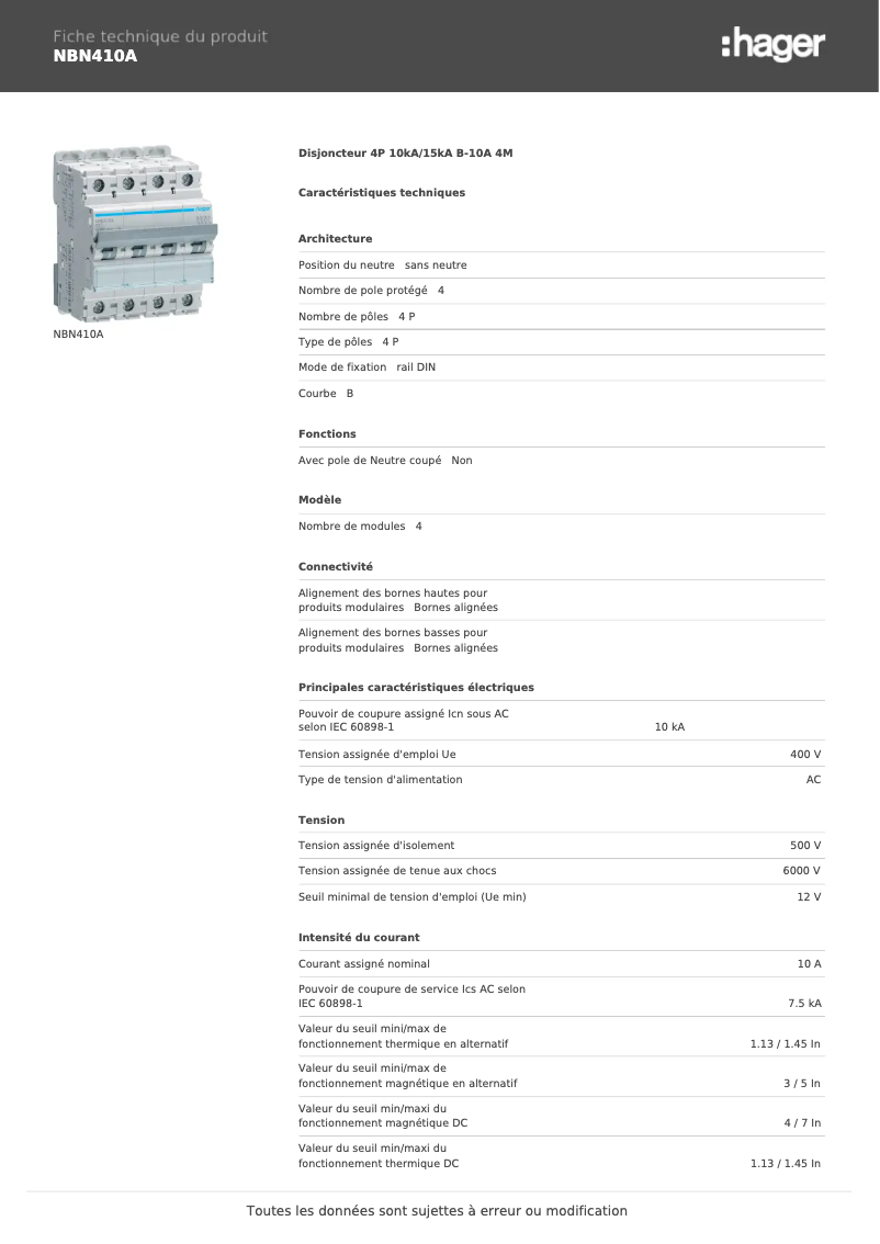 First page image of the manual for NBN410A
