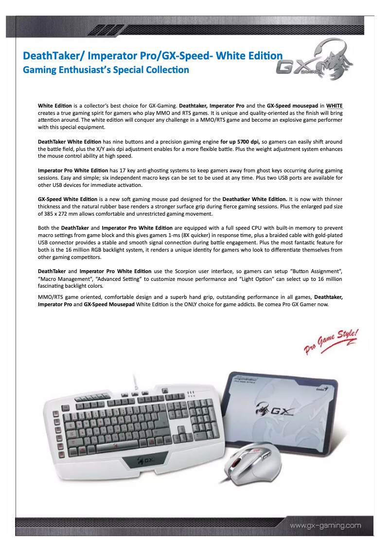 First page image of the manual for GX-Speed