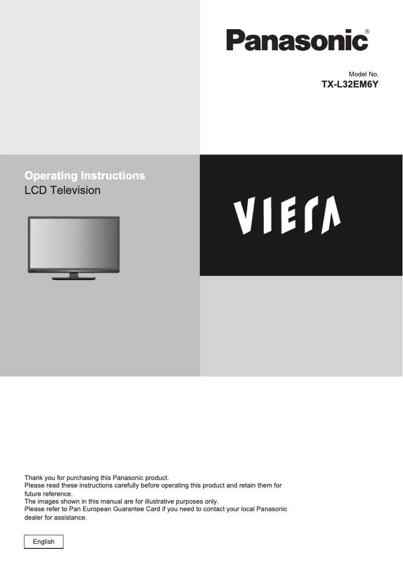 Page 1 of the manual User Manual Panasonic Viera TX-L32EM6Y
