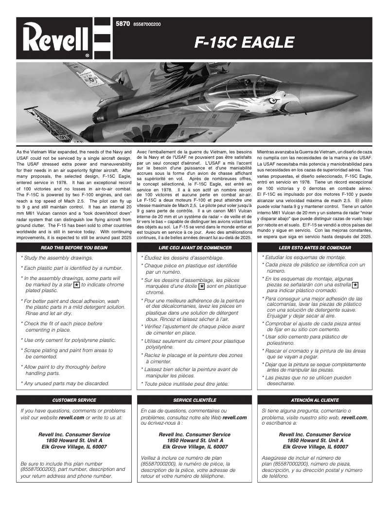 Page 1 of the manual User Manual Revell F-15C Eagle