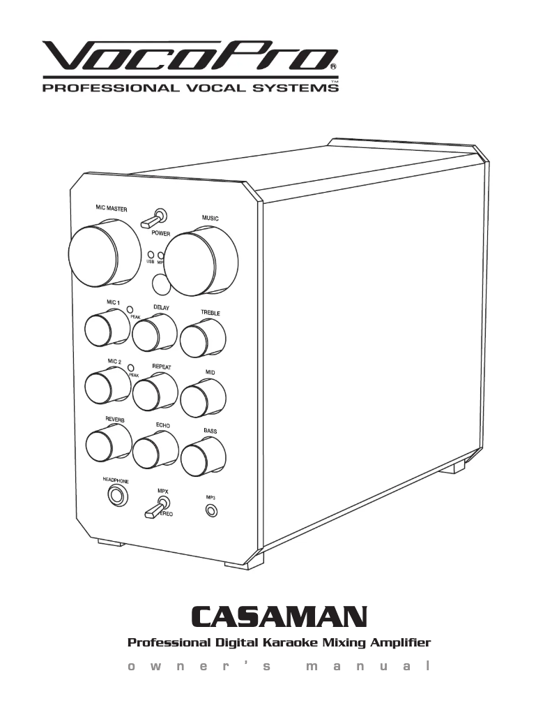 Page 1 of the manual User Manual Vocopro Casaman-Voice