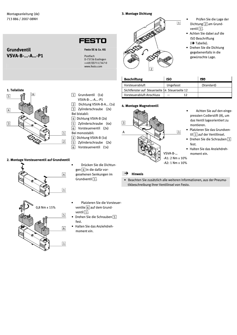 First page image of the manual for VSVA