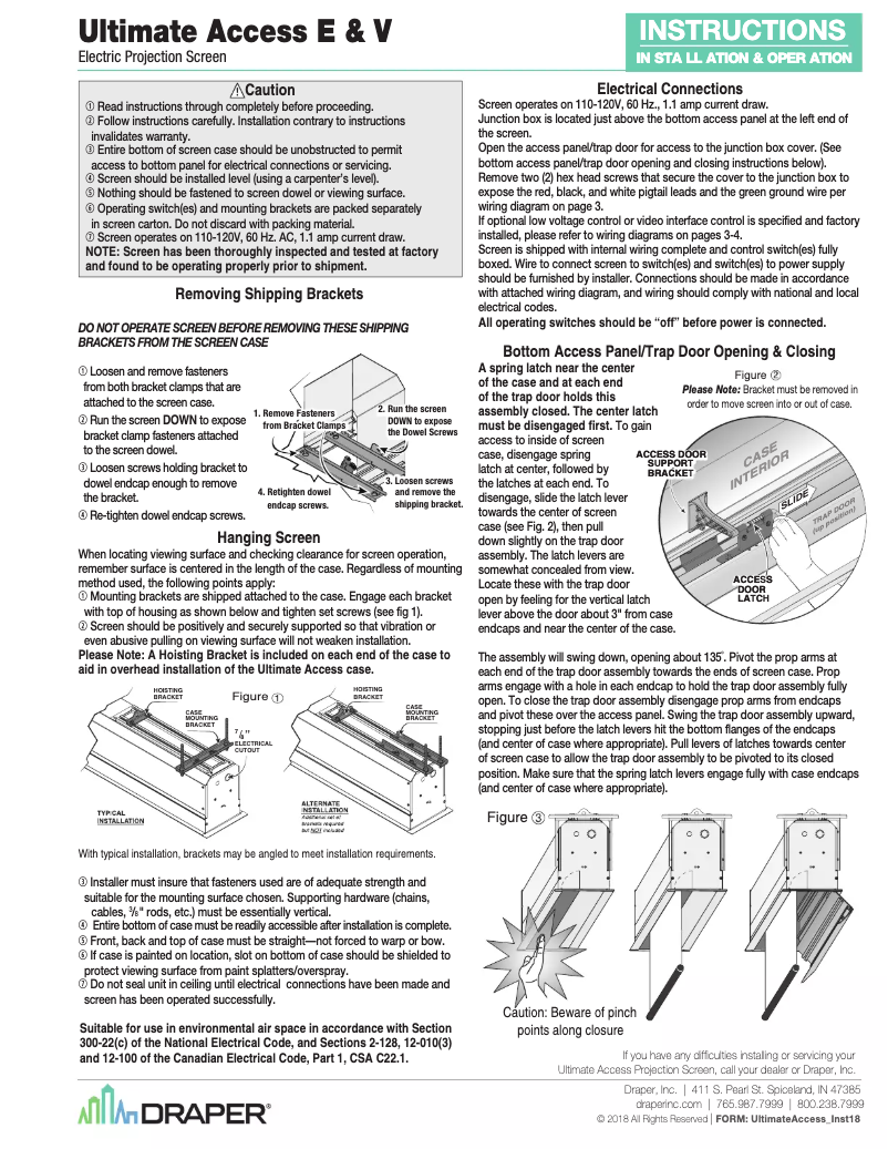 Page 1 of the manual User Manual Draper Ultimate Access V