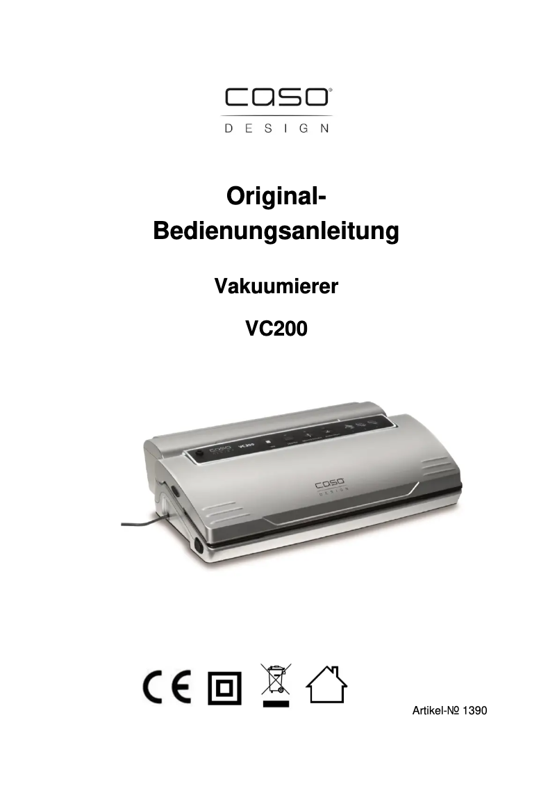 First page image of the manual for VC 200