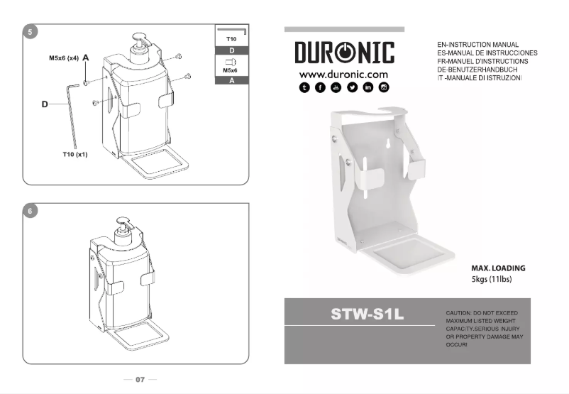 First page image of the manual for STW-S1L