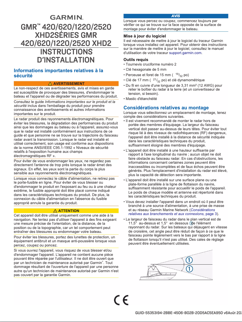 Page 1 of the manual Installation Guide Garmin GMR 1224 xHD2