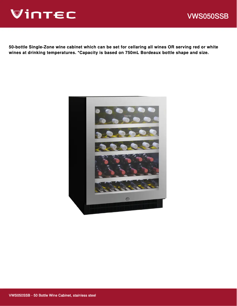 First page image of the manual for VWS050SSB