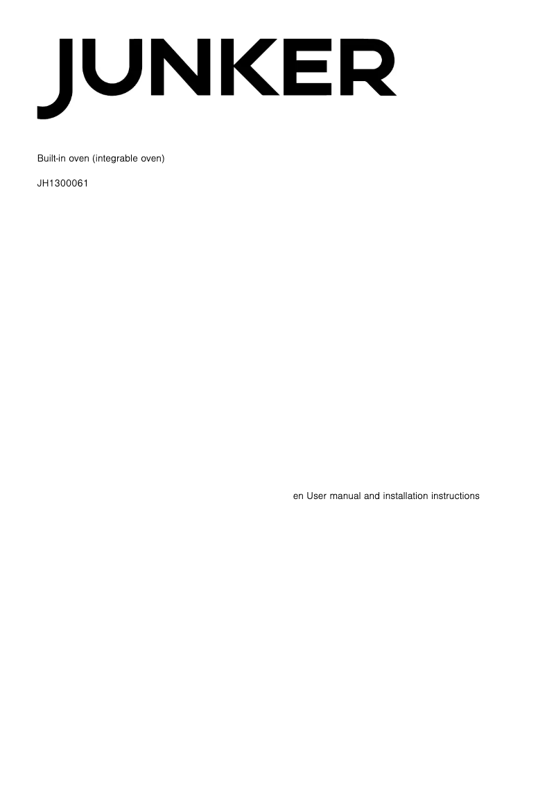 Page 1 of the manual Energy Label Junker JH1300061