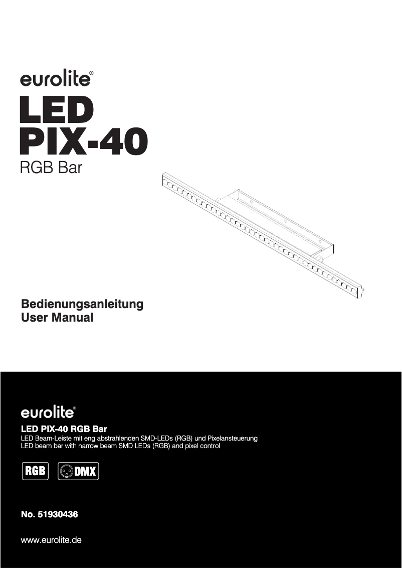 First page image of the manual for LED PIX-40