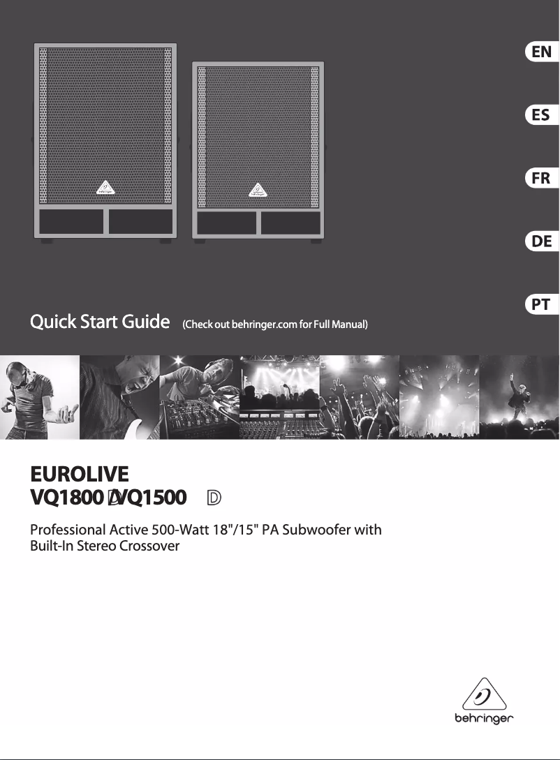 Page 1 of the manual User Manual Behringer EuroLive VQ1500D