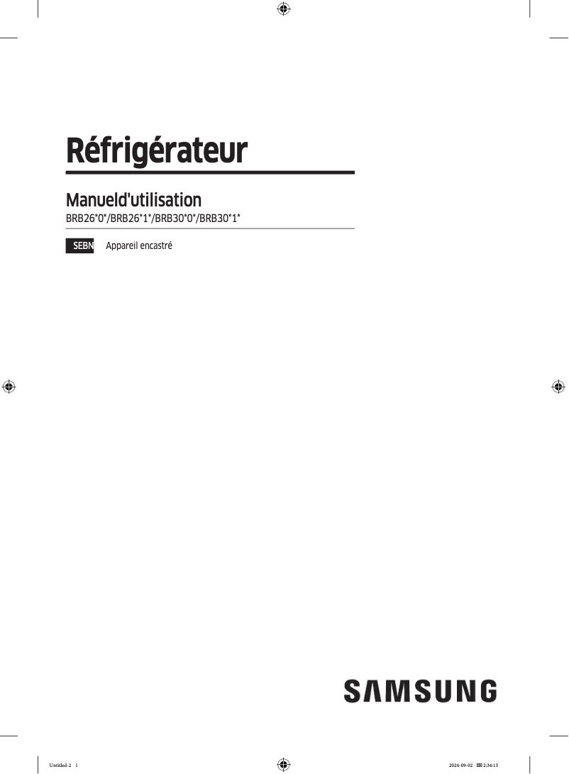Page 1 of the manual User Manual Samsung BRB2N615EWW