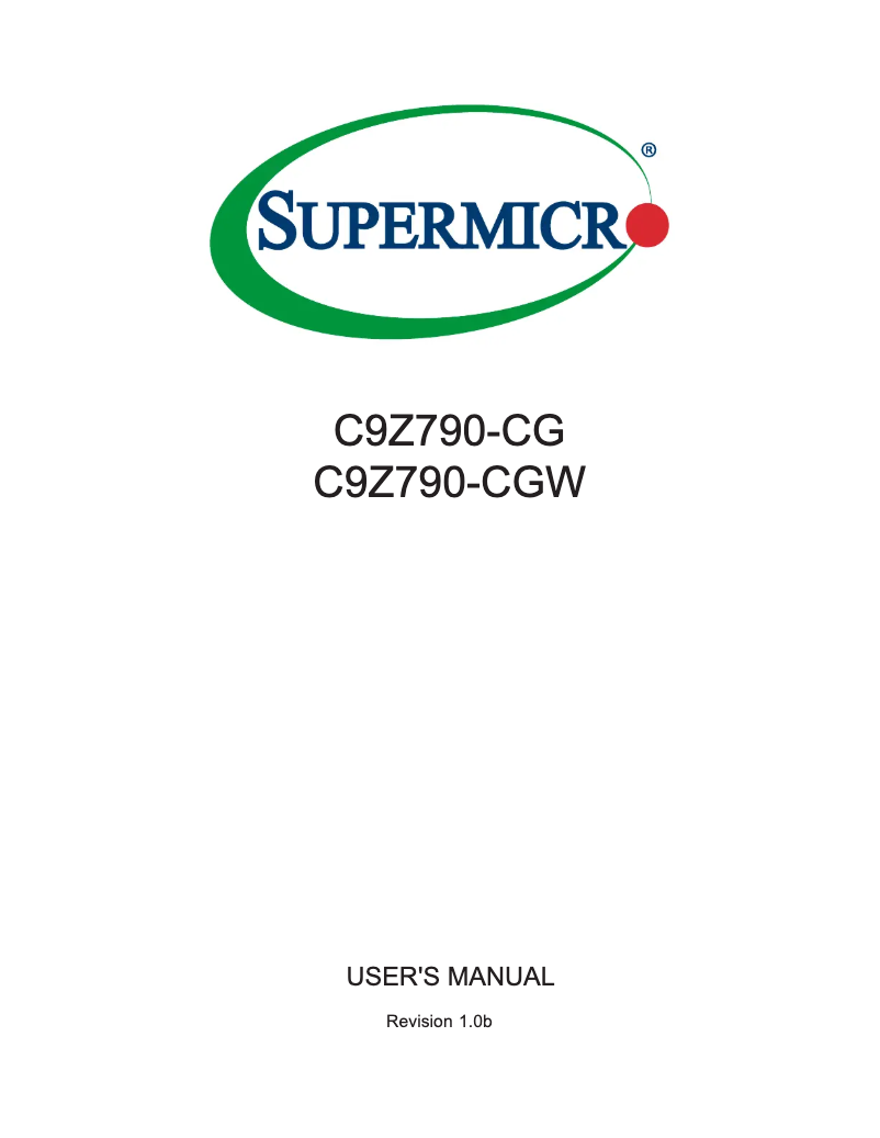 First page image of the manual for C9Z790-CGW