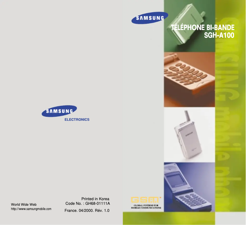 Page 1 of the manual User Manual Samsung SGH-A100SA