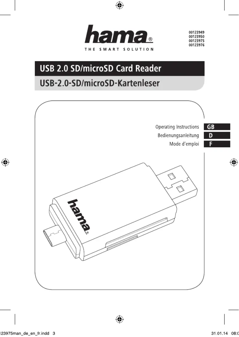 First page image of the manual for 00123975
