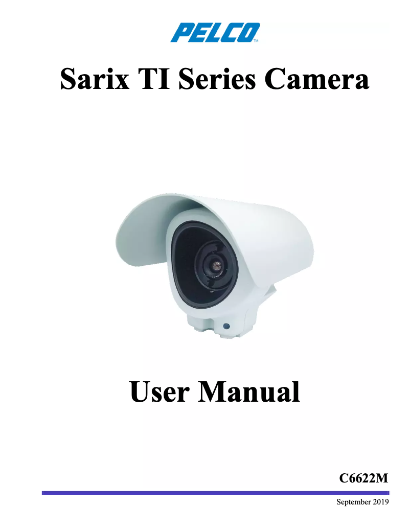 Page 1 of the manual User Manual Pelco Sarix TI2614