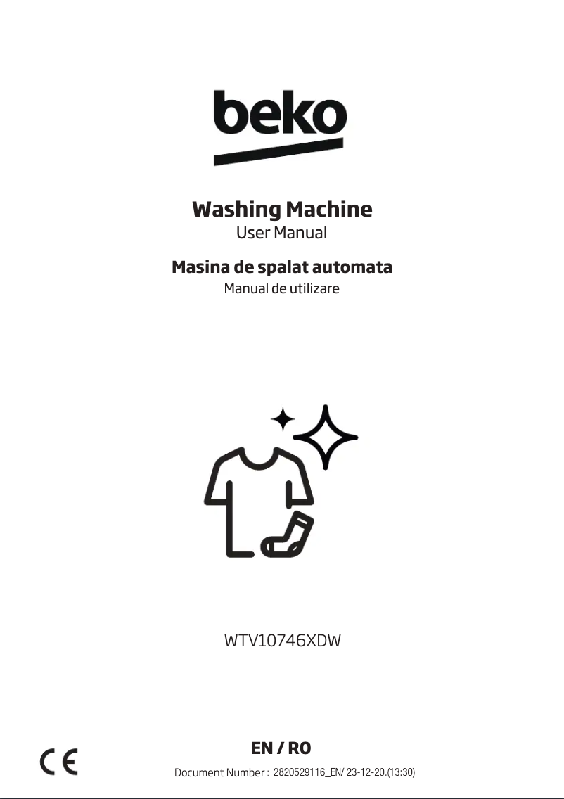 Page 1 of the manual User Manual Beko WTV10746XDW