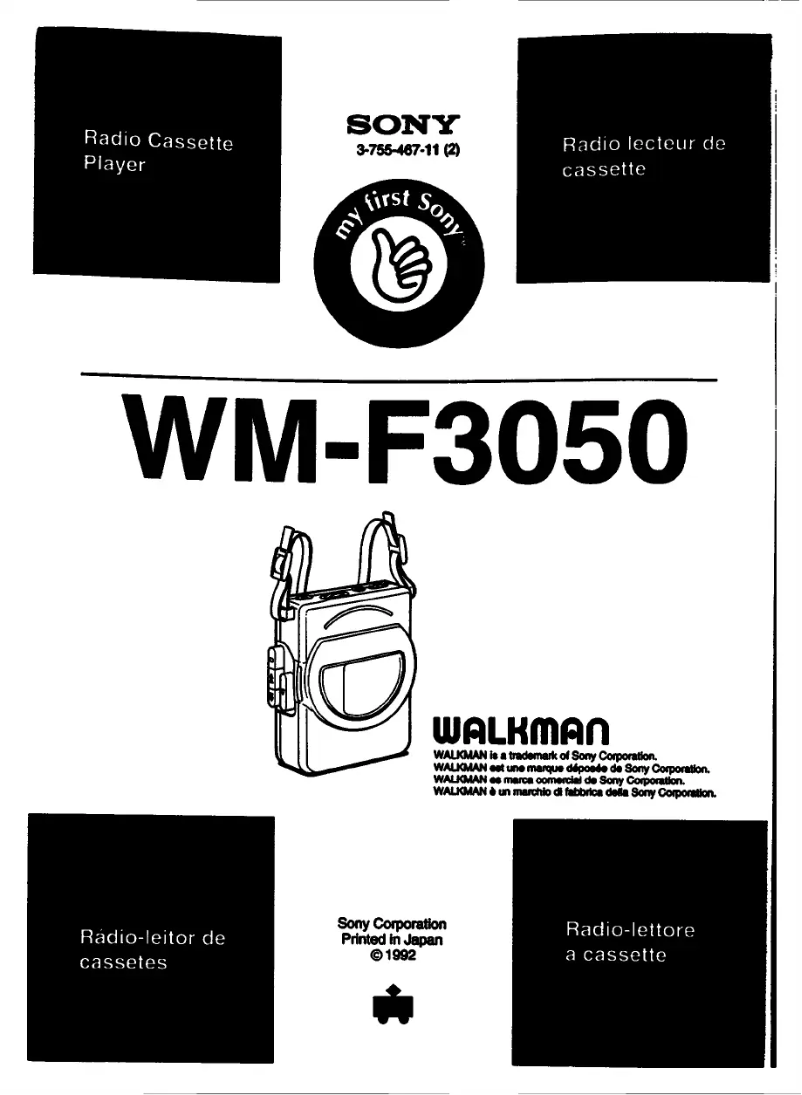 First page image of the manual for Walkman WM-F3050