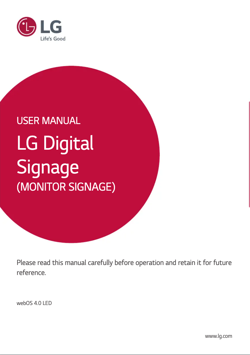 Page 1 of the manual User Manual LG LAEC015-GN2