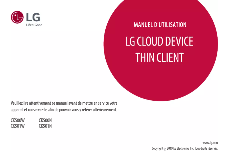 Page 1 of the manual User Manual LG CK500W