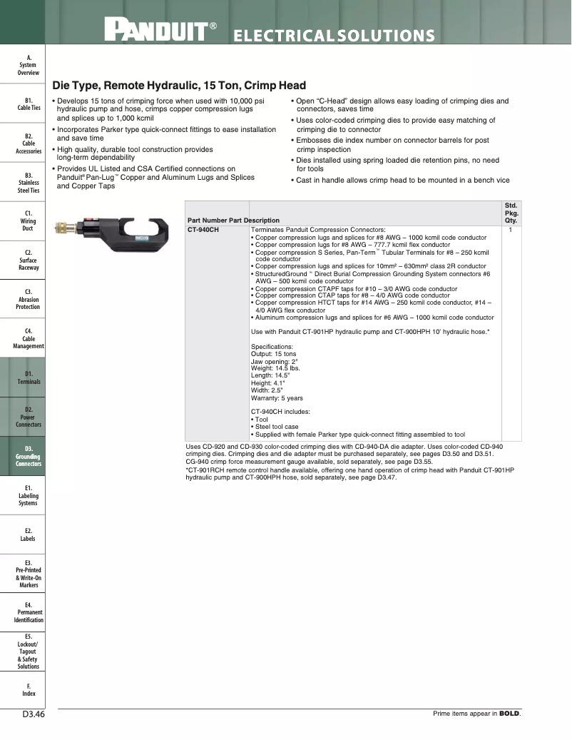 First page image of the manual for CT-940CH